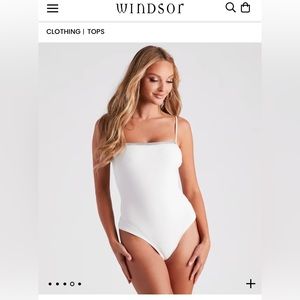 Windsor Subtle Sparkle Rhinestone Trim Bodysuit